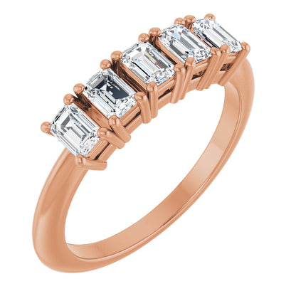 3/4 Ctw Emerald Lab-Grown Diamond Anniversary Band