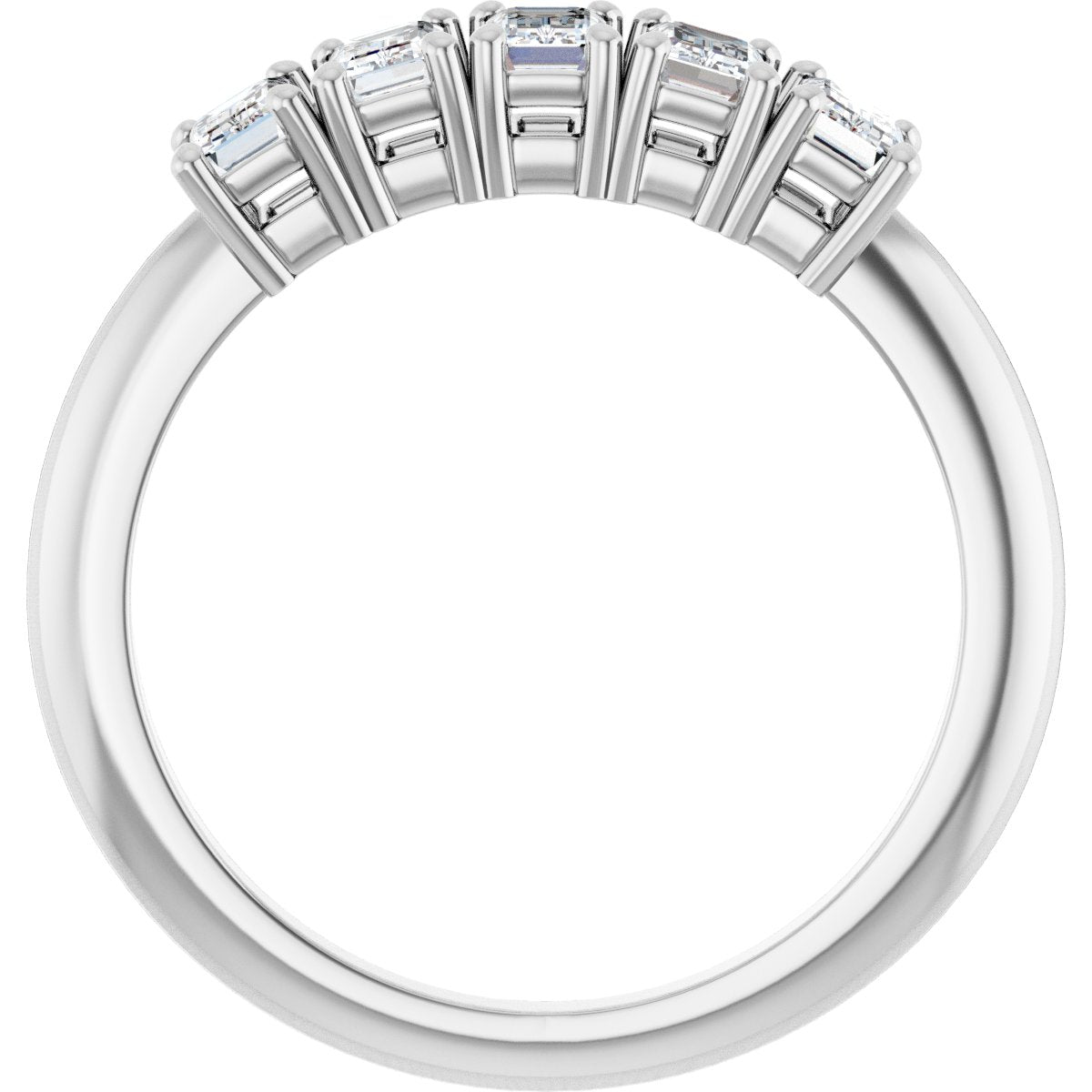 3/4 Ctw Emerald Lab-Grown Diamond Anniversary Band - White Gold - Lab Grown Diamond