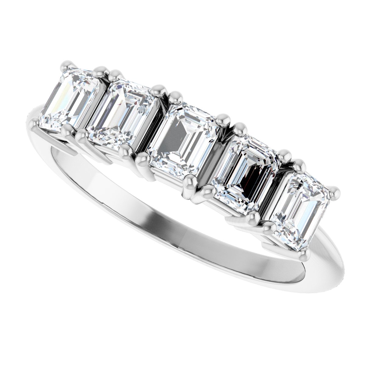 1 1/4 Ctw Emerald Lab-Grown Diamond Anniversary Band - White Gold - Lab Grown Diamond