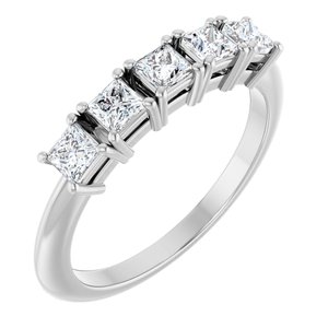 1/2 Ctw Square Lab-Grown Diamond Anniversary Band