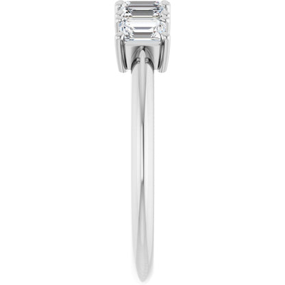 3/4 Ctw Emerald Lab-Grown Diamond Anniversary Band - White Gold - Lab Grown Diamond