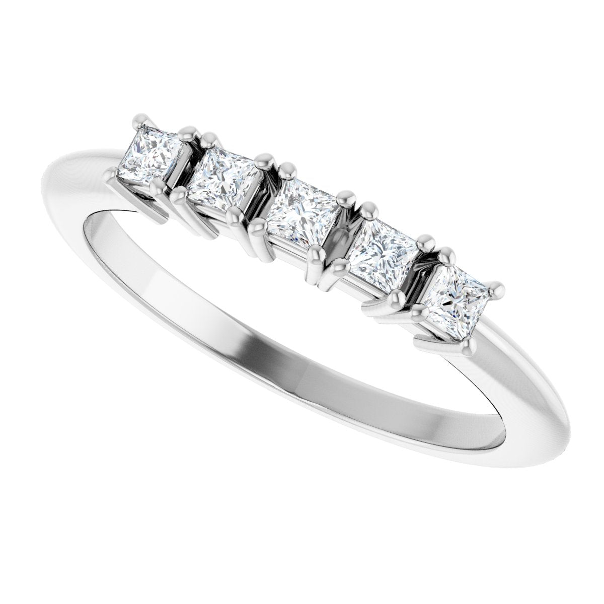 1/4 Ctw Square Lab-Grown Diamond Anniversary Band - White Gold - Lab Grown Diamond