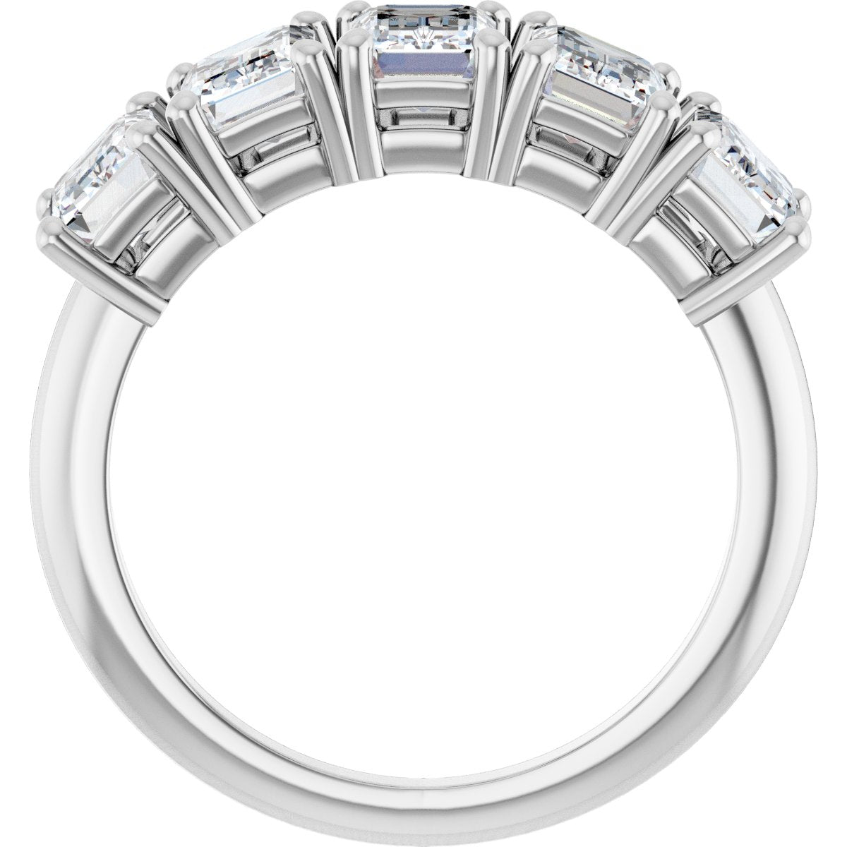 2 1/2 Ctw Emerald Lab-Grown Diamond Anniversary Band - White Gold - Lab Grown Diamond