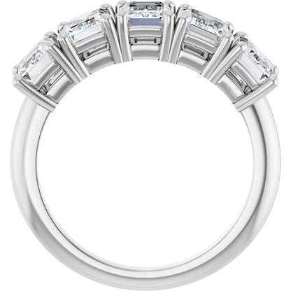2 1/2 Ctw Emerald Lab-Grown Diamond Anniversary Band - White Gold - Lab Grown Diamond