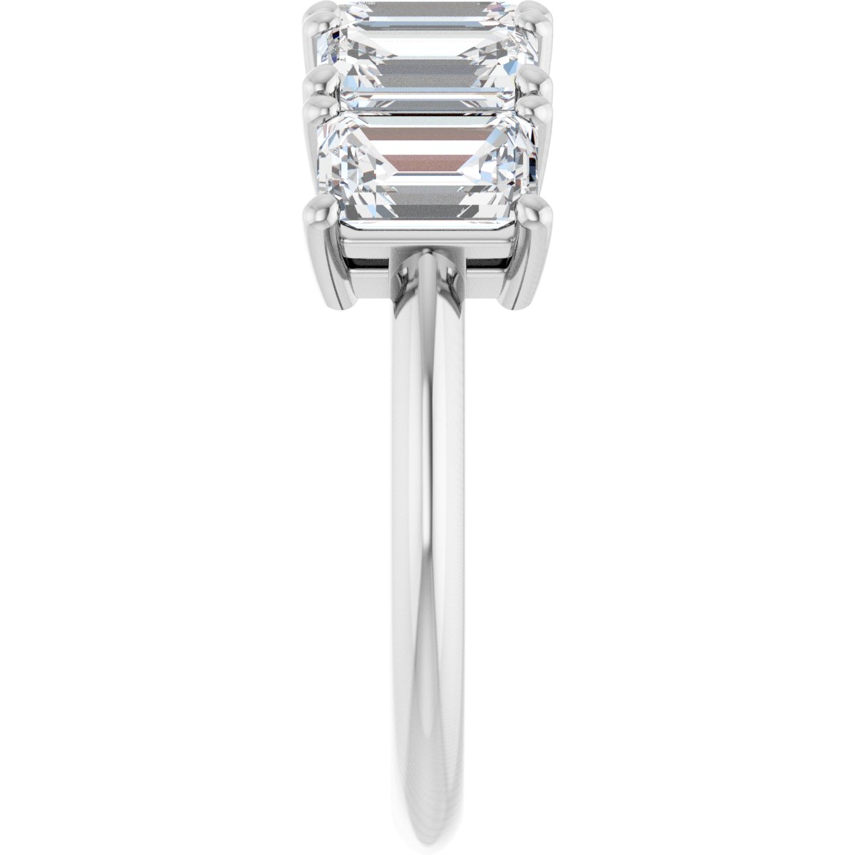 2 1/2 Ctw Emerald Lab-Grown Diamond Anniversary Band - White Gold - Lab Grown Diamond