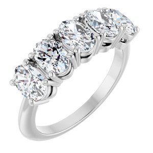 2 Ctw Oval Lab-Grown Diamond Anniversary Band