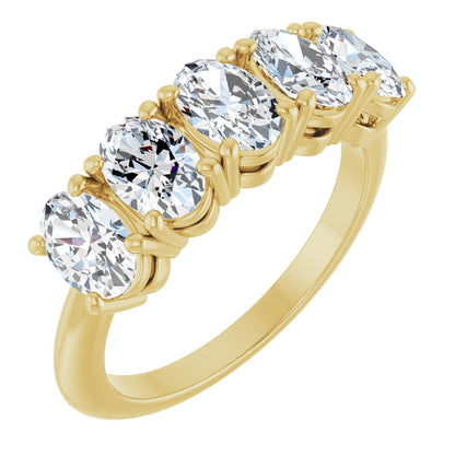 2 Ctw Oval Lab-Grown Diamond Anniversary Band
