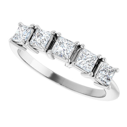 3/4 Ctw Square Lab-Grown Diamond Anniversary Band - White Gold - Lab Grown Diamond
