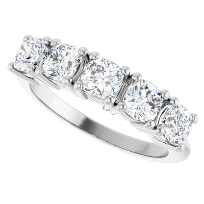 1 5/8 Ctw Cushion Lab-Grown Diamond Anniversary Band - White Gold - Lab Grown Diamond