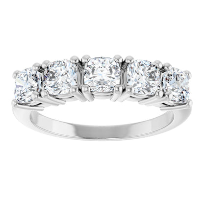 1 5/8 Ctw Cushion Lab-Grown Diamond Anniversary Band - White Gold - Lab Grown Diamond