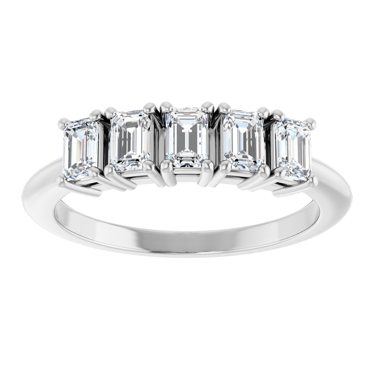 3/4 Ctw Emerald Lab-Grown Diamond Anniversary Band - White Gold - Lab Grown Diamond