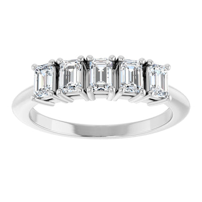 3/4 Ctw Emerald Lab-Grown Diamond Anniversary Band - White Gold - Lab Grown Diamond
