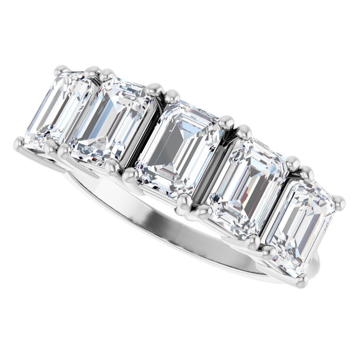 2 1/2 Ctw Emerald Lab-Grown Diamond Anniversary Band - White Gold - Lab Grown Diamond