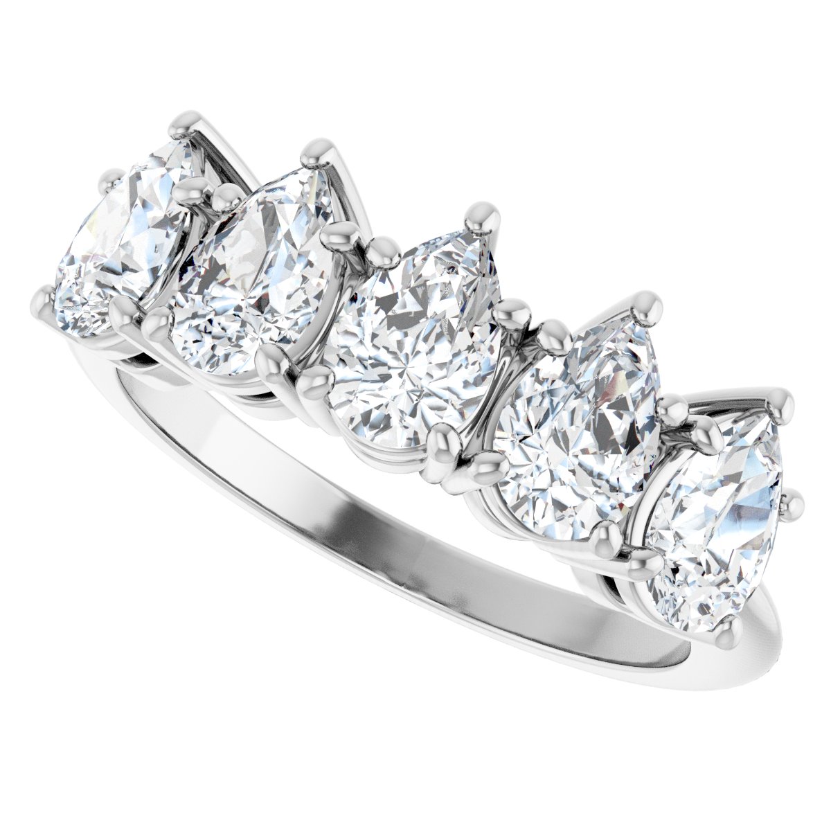1 5/8 Ctw Pear Lab-Grown Diamond Anniversary Band - White Gold - Lab Grown Diamond