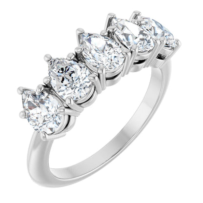 1 5/8 Ctw Pear Lab-Grown Diamond Anniversary Band