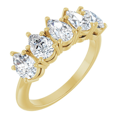 1 5/8 Ctw Pear Lab-Grown Diamond Anniversary Band