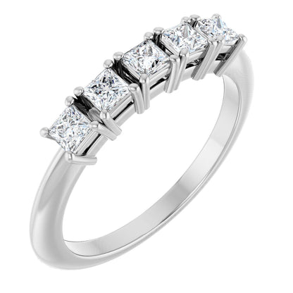 1/2 Ctw Square Lab-Grown Diamond Anniversary Band