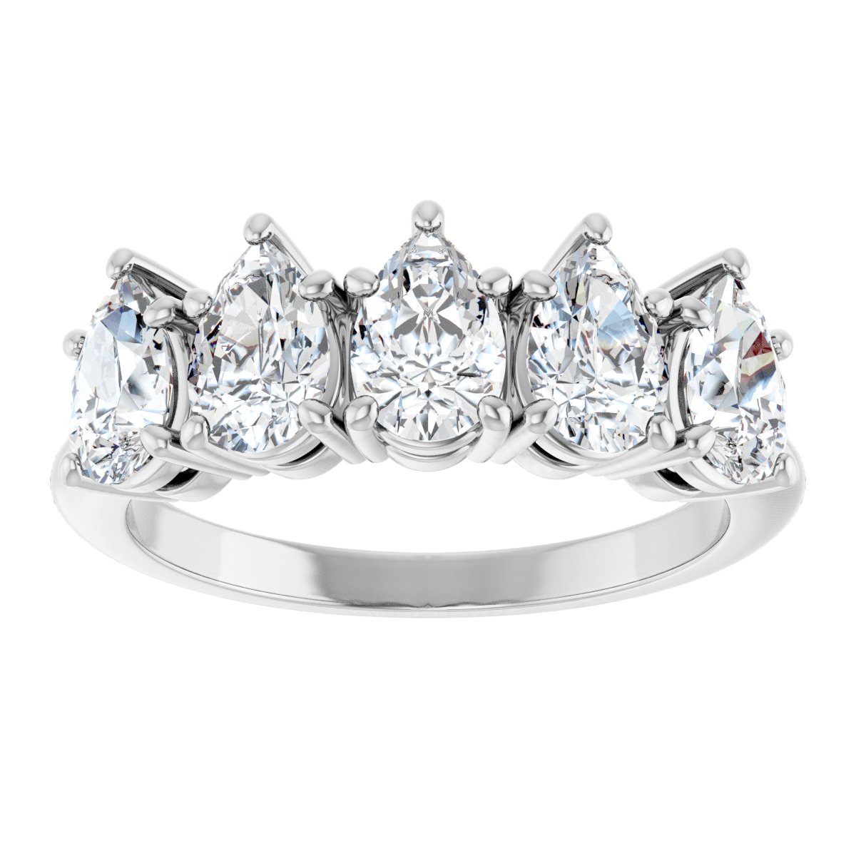 1 5/8 Ctw Pear Lab-Grown Diamond Anniversary Band - White Gold - Lab Grown Diamond