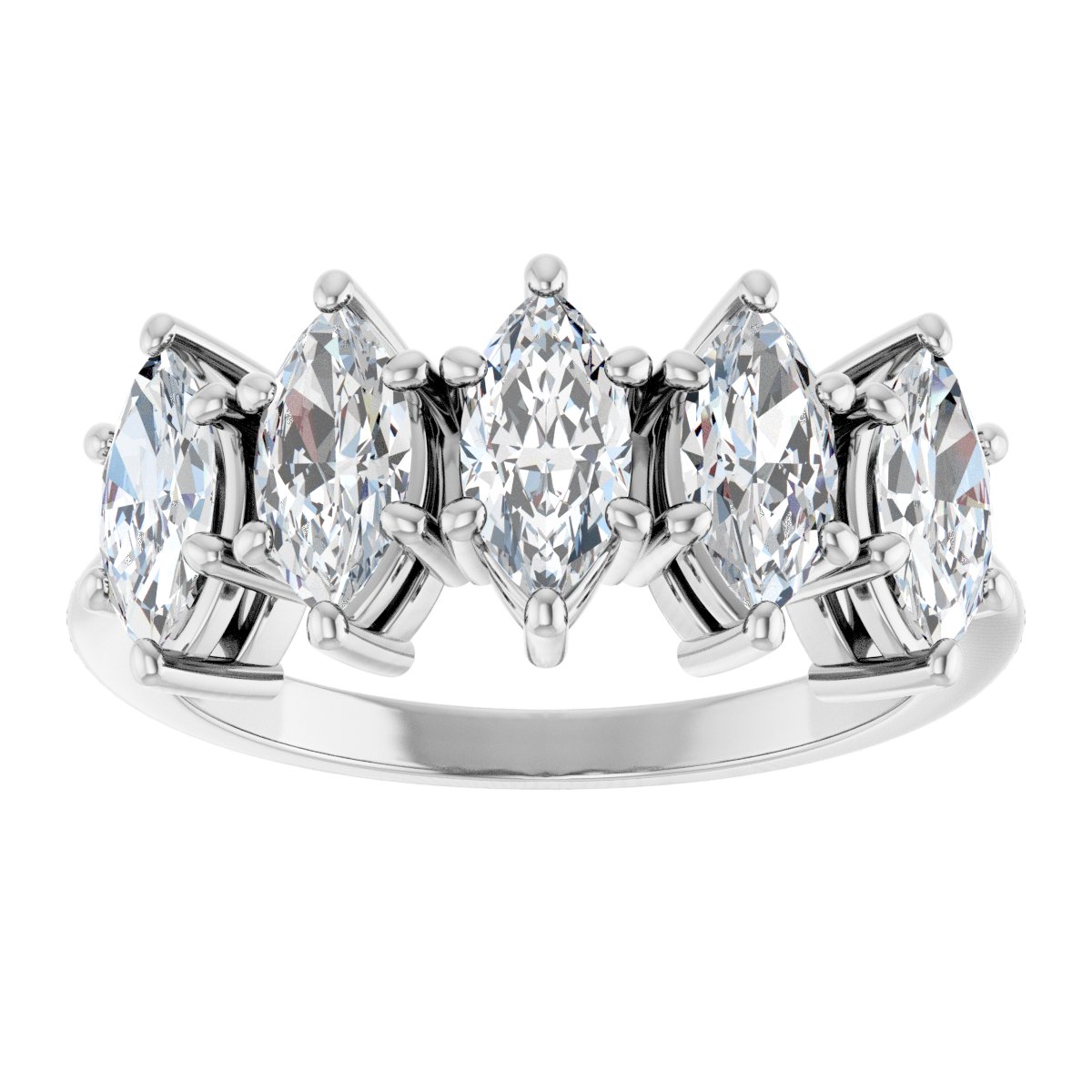 1 5/8 Ctw Marquise Lab-Grown Diamond Anniversary Band - White Gold - Lab Grown Diamond