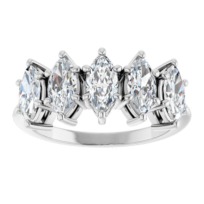 1 5/8 Ctw Marquise Lab-Grown Diamond Anniversary Band - White Gold - Lab Grown Diamond
