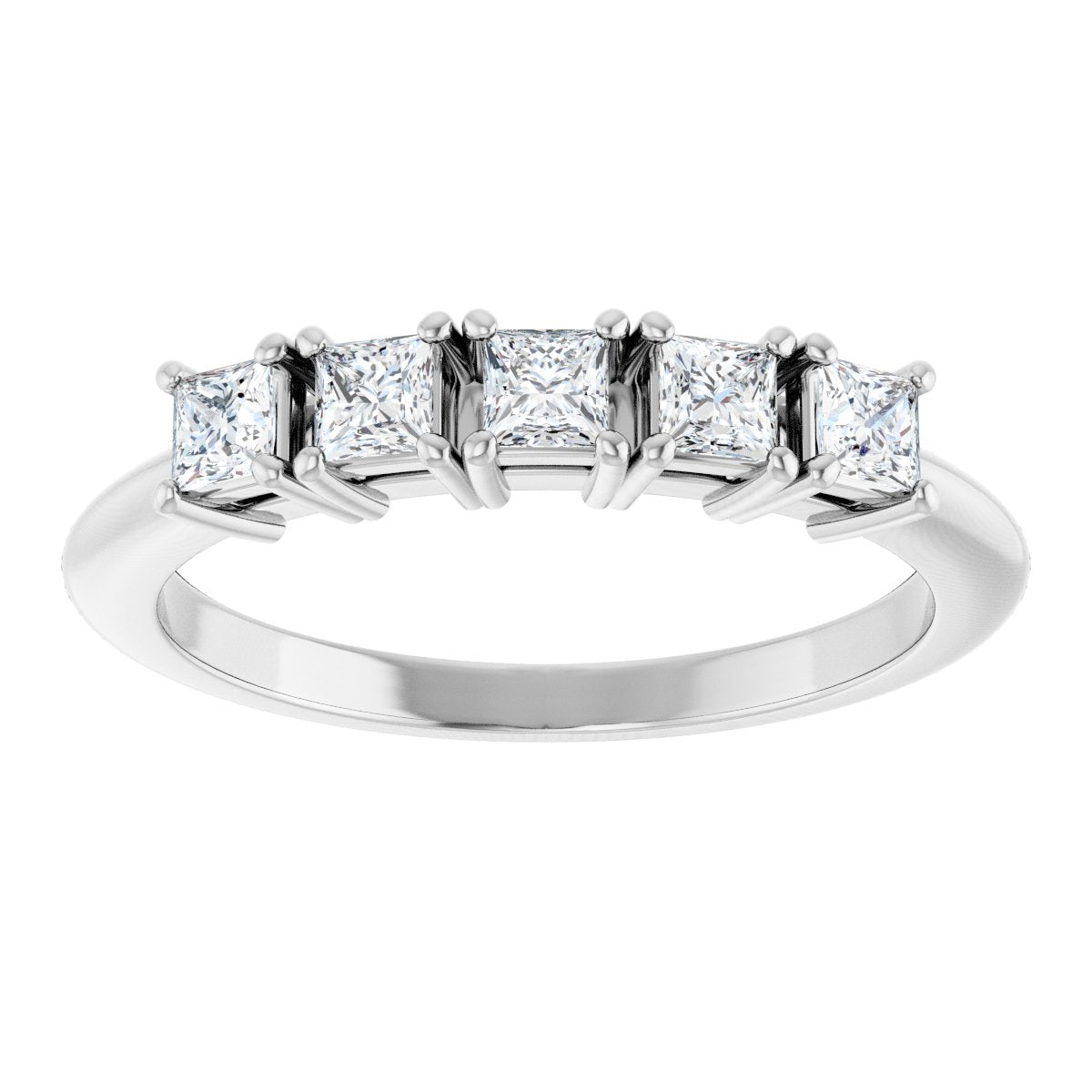 1/2 Ctw Square Lab-Grown Diamond Anniversary Band - White Gold - Lab Grown Diamond