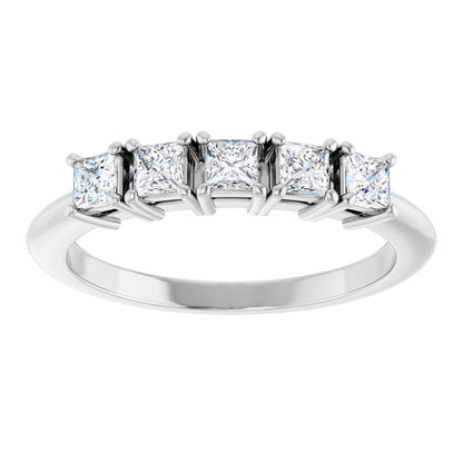 1/2 Ctw Square Lab-Grown Diamond Anniversary Band - White Gold - Lab Grown Diamond