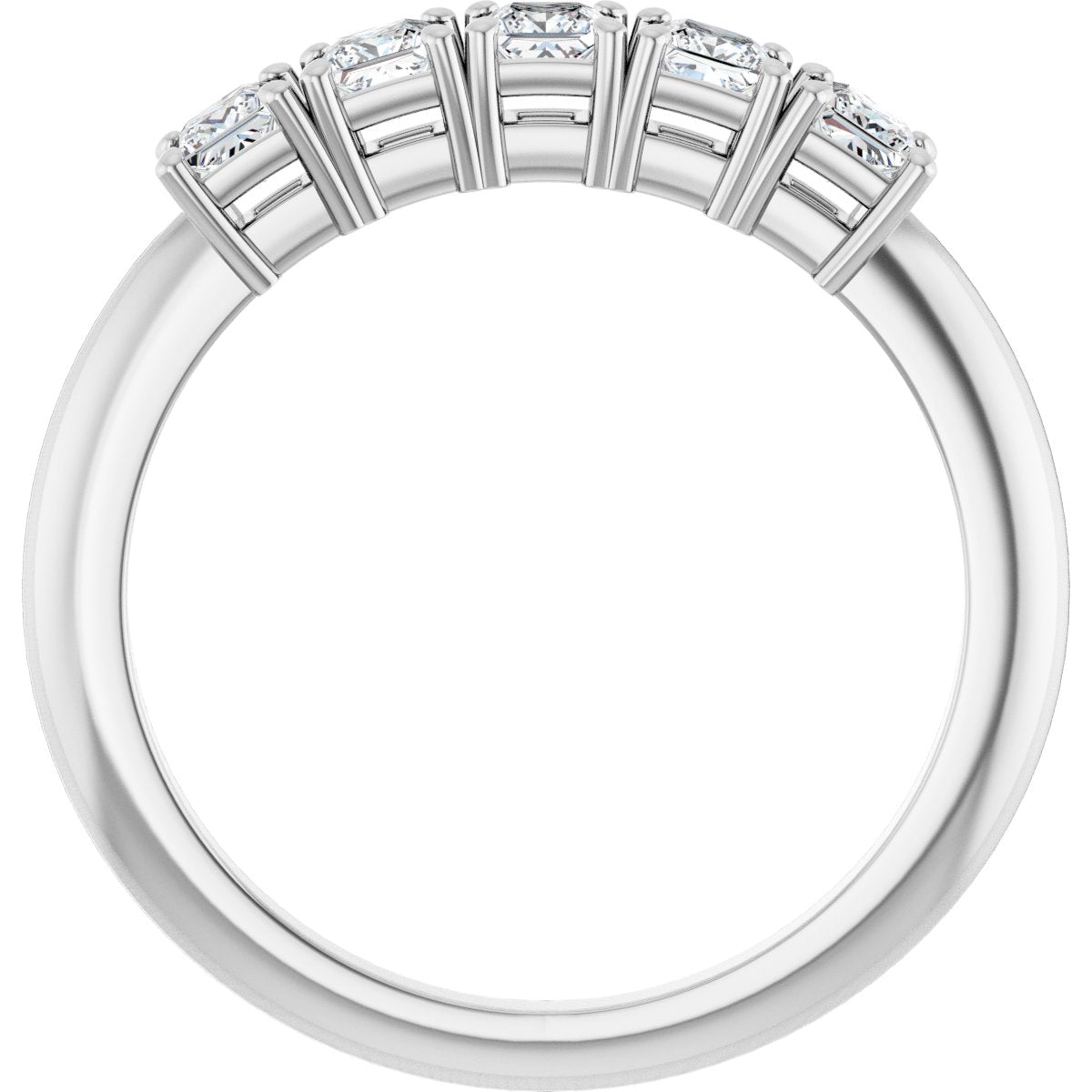 1/2 Ctw Square Lab-Grown Diamond Anniversary Band - White Gold - Lab Grown Diamond