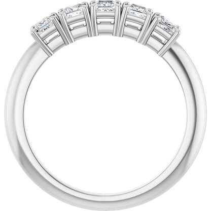 1/2 Ctw Square Lab-Grown Diamond Anniversary Band - White Gold - Lab Grown Diamond