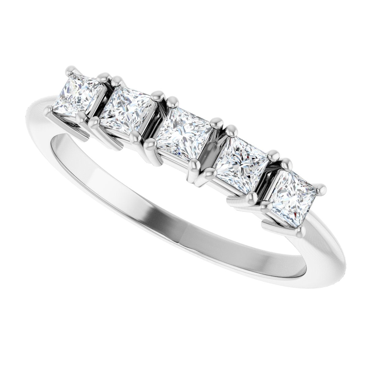 1/2 Ctw Square Lab-Grown Diamond Anniversary Band - White Gold - Lab Grown Diamond