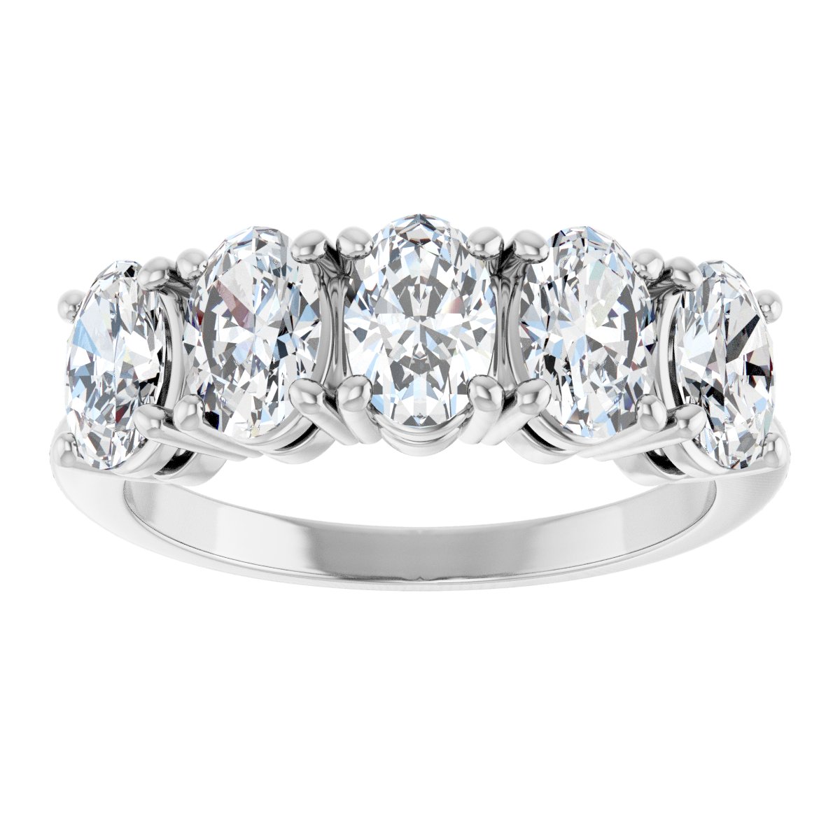 2 Ctw Oval Lab-Grown Diamond Anniversary Band - White Gold - Lab Grown Diamond