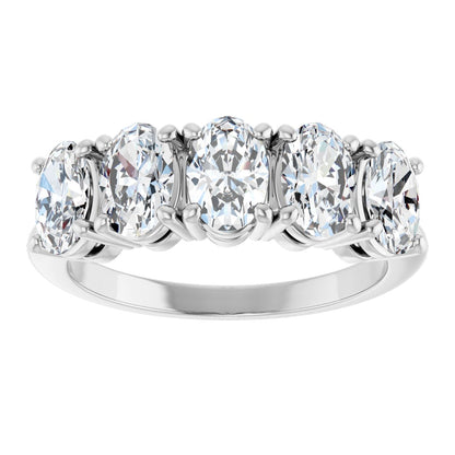 2 Ctw Oval Lab-Grown Diamond Anniversary Band - White Gold - Lab Grown Diamond
