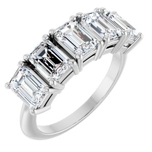2 1/2 Ctw Emerald Lab-Grown Diamond Anniversary Band