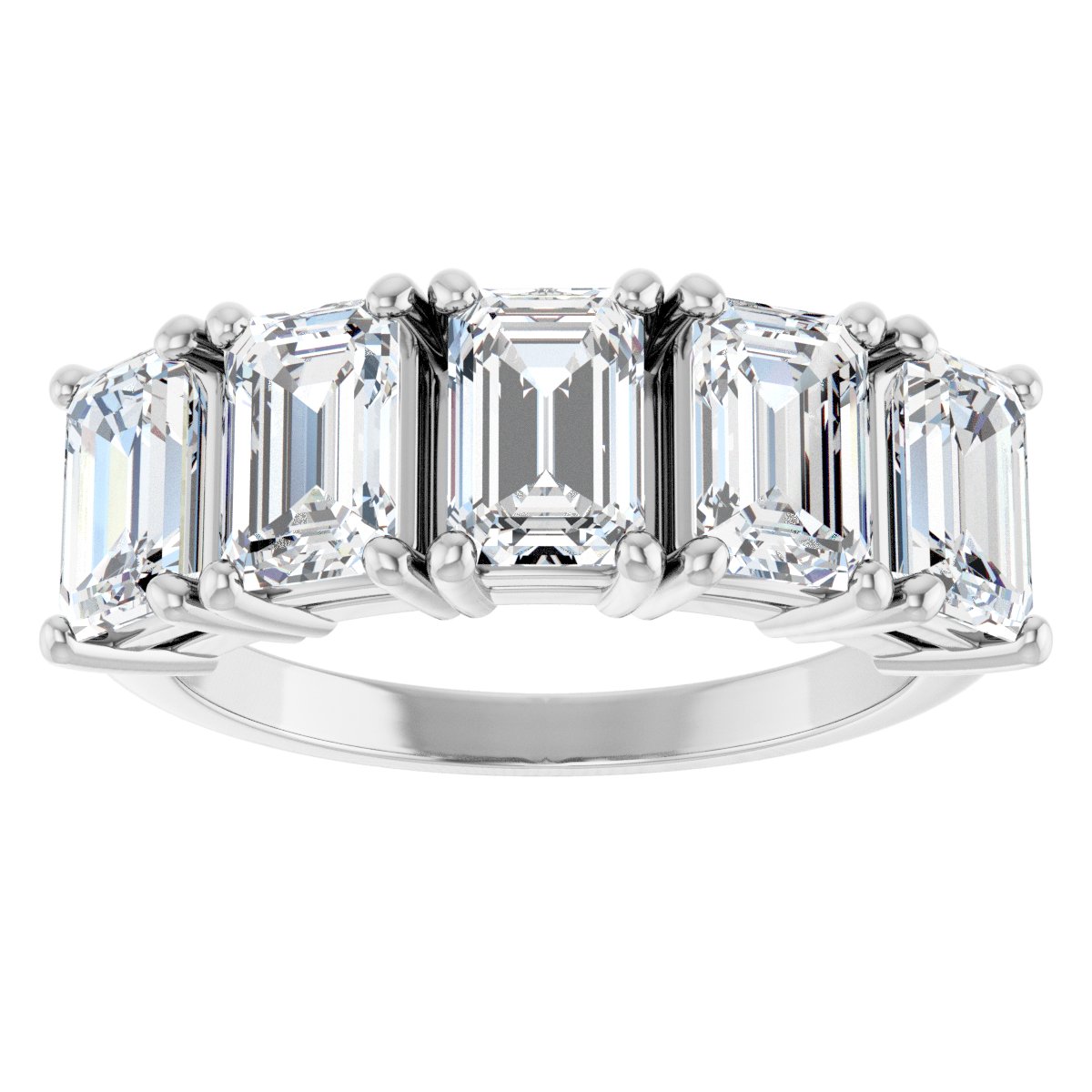 2 1/2 Ctw Emerald Lab-Grown Diamond Anniversary Band - White Gold - Lab Grown Diamond