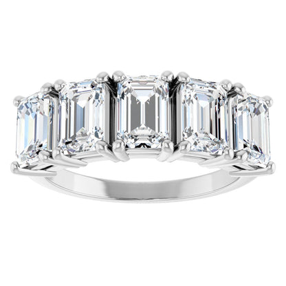 2 1/2 Ctw Emerald Lab-Grown Diamond Anniversary Band - White Gold - Lab Grown Diamond