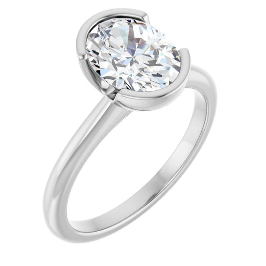 1 1/2 Ctw Oval Lab-Grown Diamond Engagement Ring