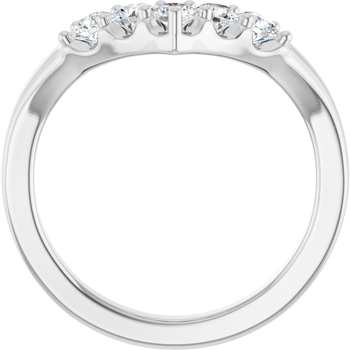 1/6 Ctw Lab-Grown Diamond Contour Band - White Gold - Lab Grown Diamond