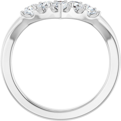 1/6 Ctw Lab-Grown Diamond Contour Band - White Gold - Lab Grown Diamond
