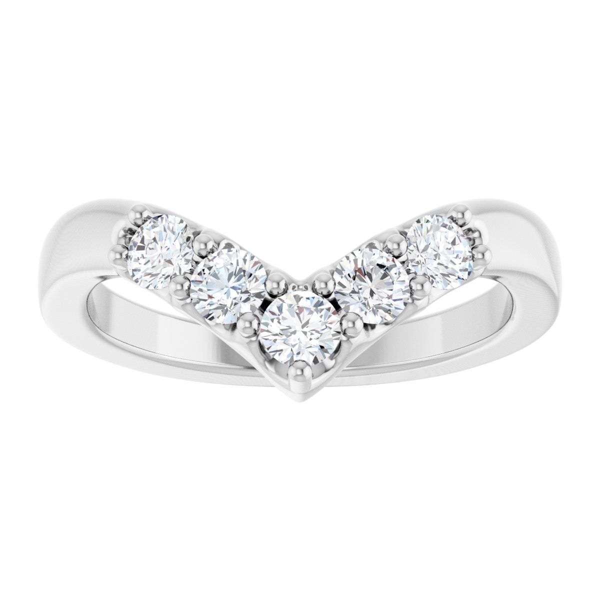 1/6 Ctw Lab-Grown Diamond Contour Band - White Gold - Lab Grown Diamond