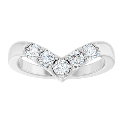 1/6 Ctw Lab-Grown Diamond Contour Band - White Gold - Lab Grown Diamond