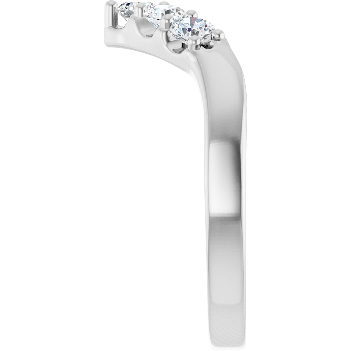 1/6 Ctw Lab-Grown Diamond Contour Band - White Gold - Lab Grown Diamond