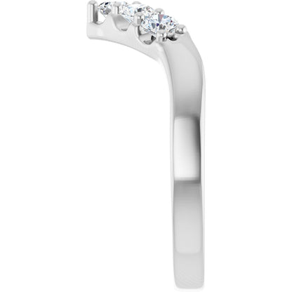 1/6 Ctw Lab-Grown Diamond Contour Band - White Gold - Lab Grown Diamond
