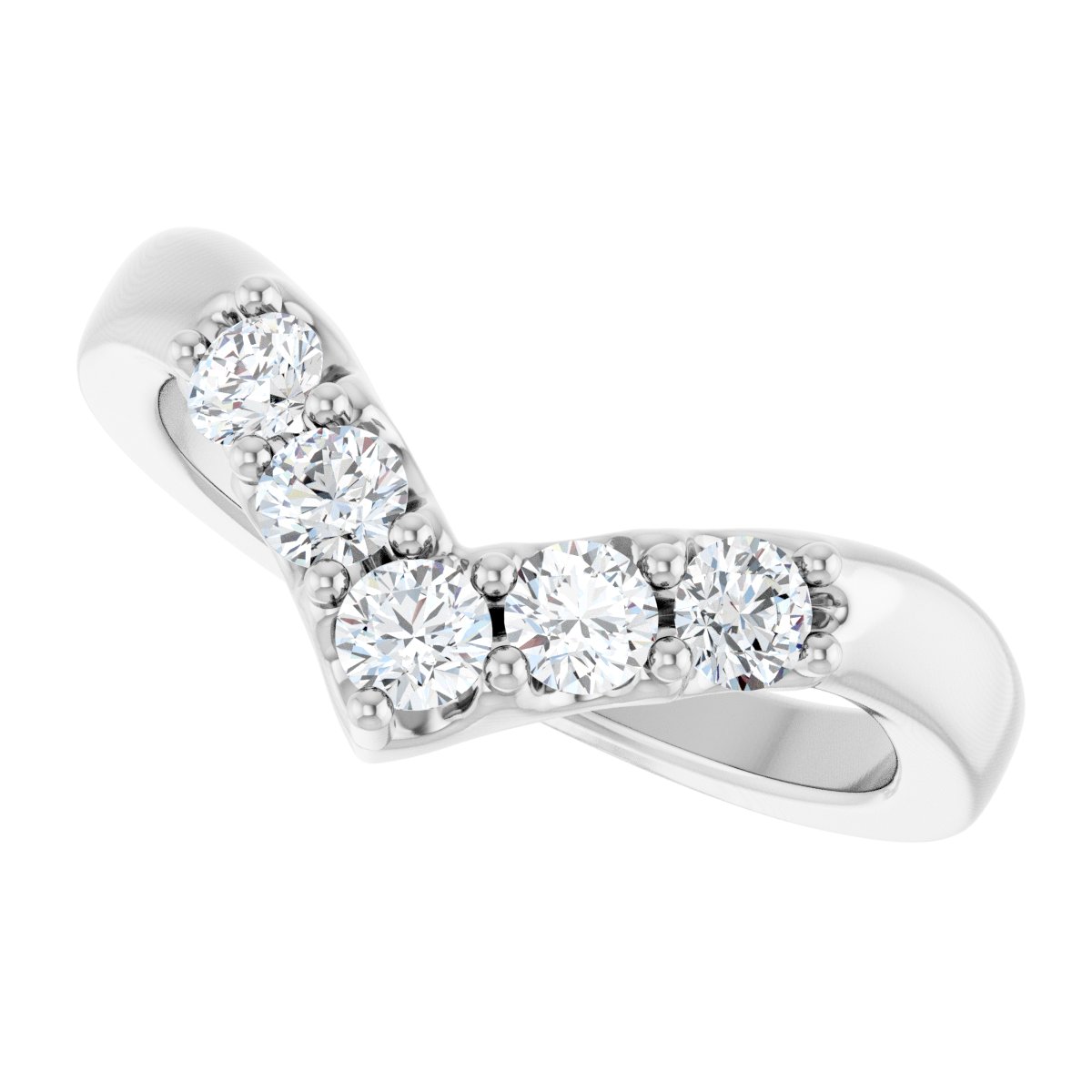 1/6 Ctw Lab-Grown Diamond Contour Band - White Gold - Lab Grown Diamond