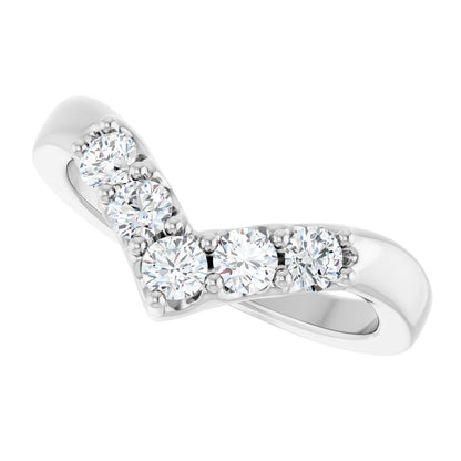 1/6 Ctw Lab-Grown Diamond Contour Band - White Gold - Lab Grown Diamond