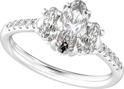 4 1/8 Ctw Lab-Grown Diamond Engagement Ring - White Gold - Lab Grown Diamond