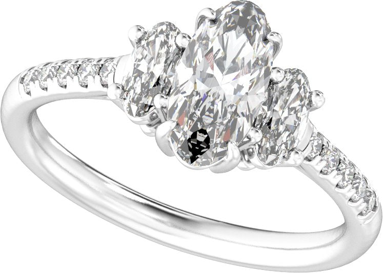 2 3/4 Ctw Lab-Grown Diamond Engagement Ring - White Gold - Lab Grown Diamond