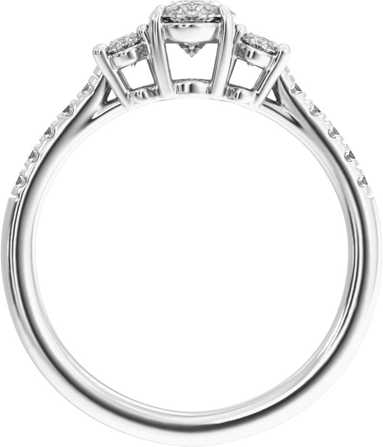 4 1/8 Ctw Lab-Grown Diamond Engagement Ring - White Gold - Lab Grown Diamond