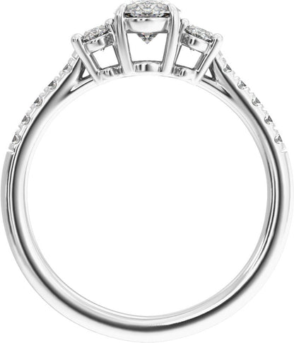 4 1/8 Ctw Lab-Grown Diamond Engagement Ring - White Gold - Lab Grown Diamond