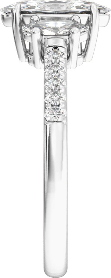 4 1/8 Ctw Lab-Grown Diamond Engagement Ring - White Gold - Lab Grown Diamond