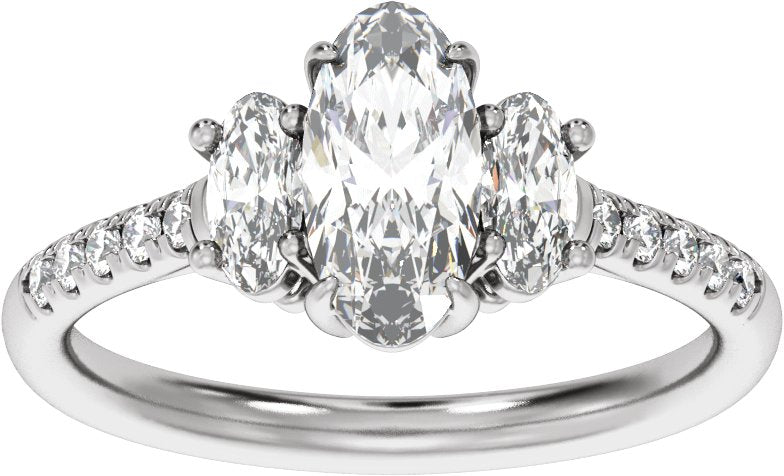 2 3/4 Ctw Lab-Grown Diamond Engagement Ring - White Gold - Lab Grown Diamond