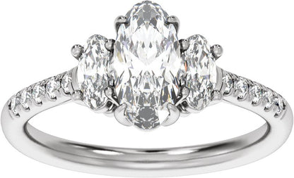 4 1/8 Ctw Lab-Grown Diamond Engagement Ring - White Gold - Lab Grown Diamond